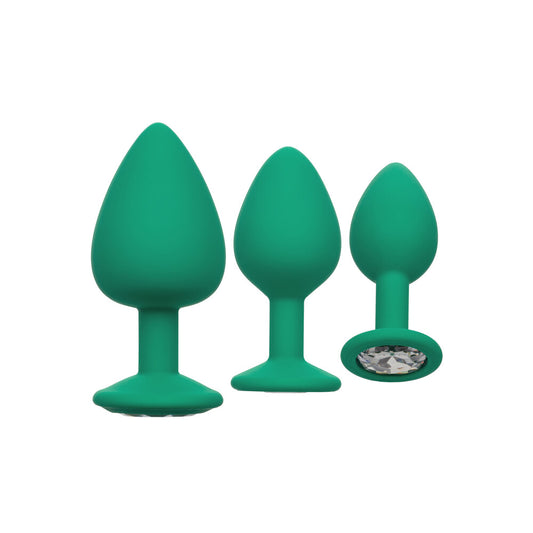 Cheeky Gems Butt Plugs 3 Piece Set Green - UABDSM