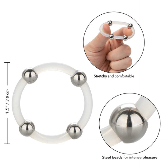 Steel Beaded Silicone Cock Ring XL - UABDSM