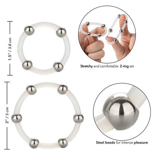 Steel Beaded Silicone Ring Set - UABDSM
