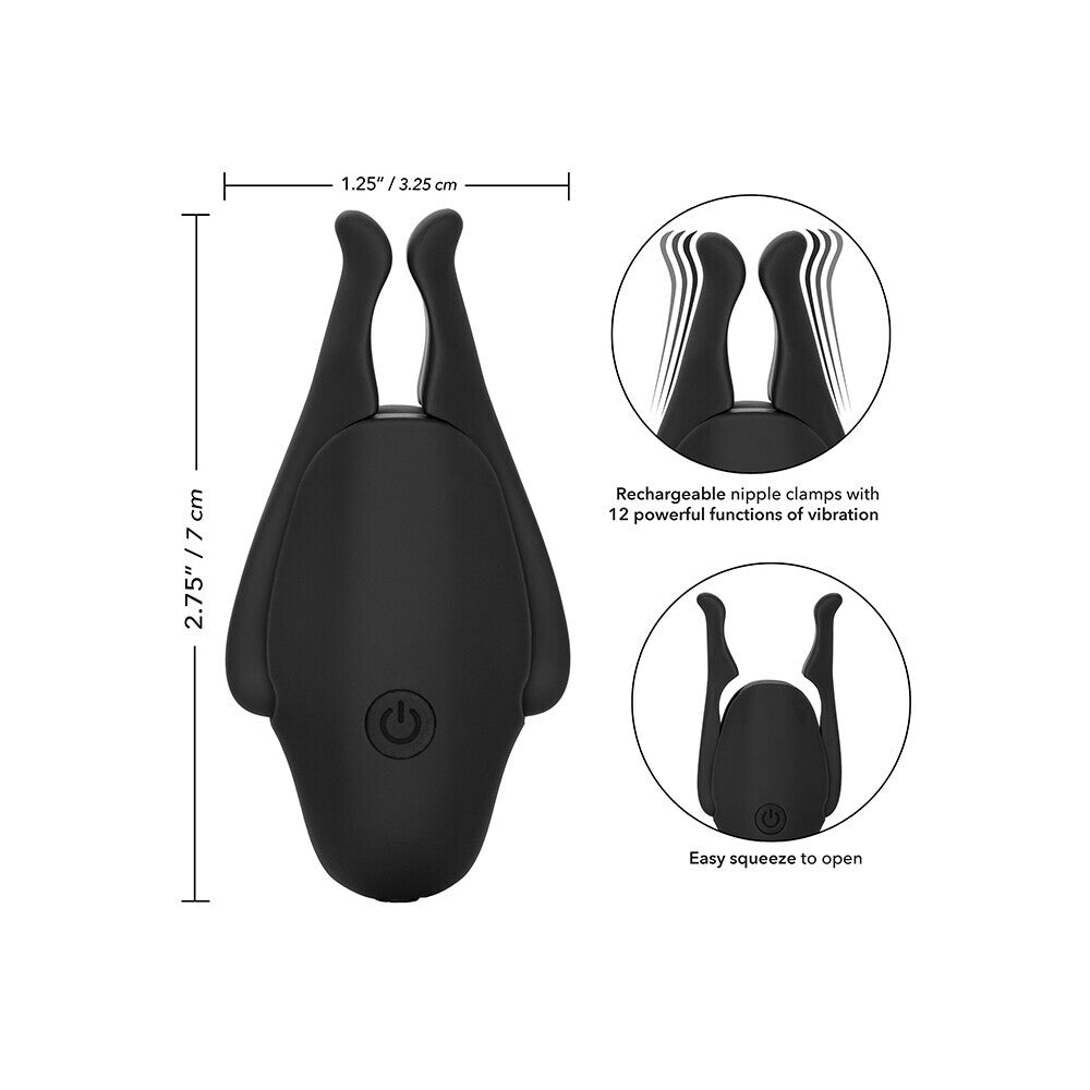 Rechargeable Nipplettes Vibrating Nipple Clamps - UABDSM