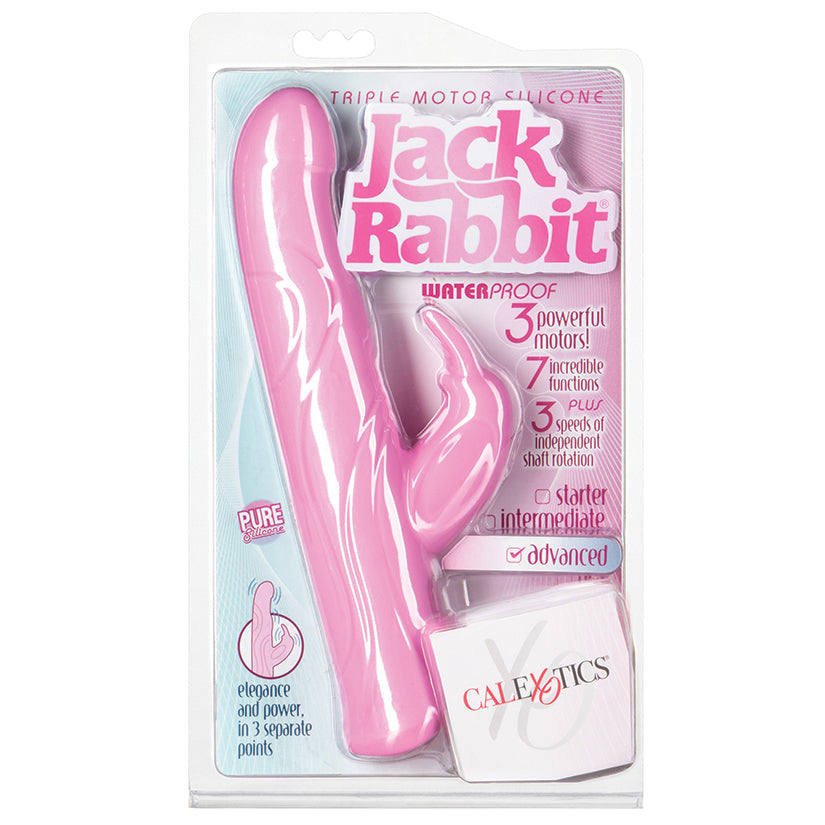 Triple Motor Silicone Jack Rabbit-Pink 5.5 - UABDSM