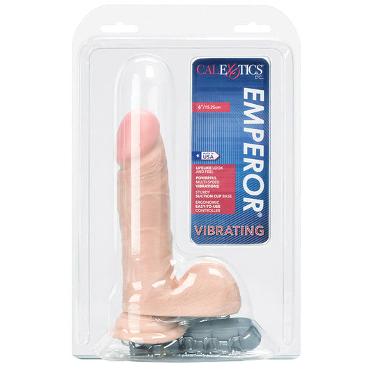 Vibrating Emperors 6 Inches Ivory With  Suction Cup and Lubricant - UABDSM