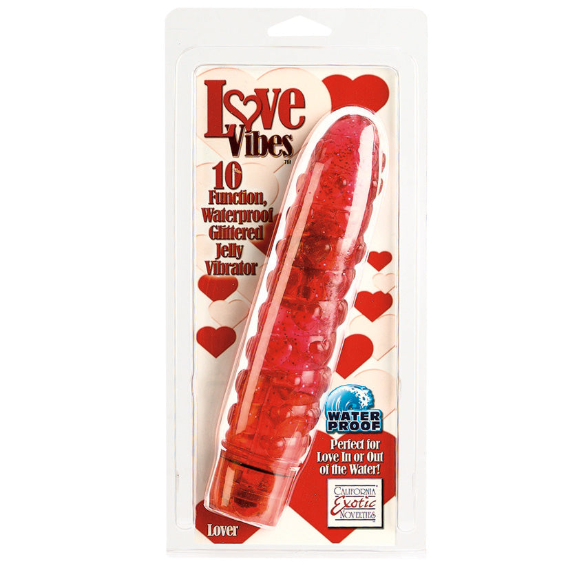 Love Vibes-Glittered Jelly Vibrator Sweetheart-Red 7 - UABDSM