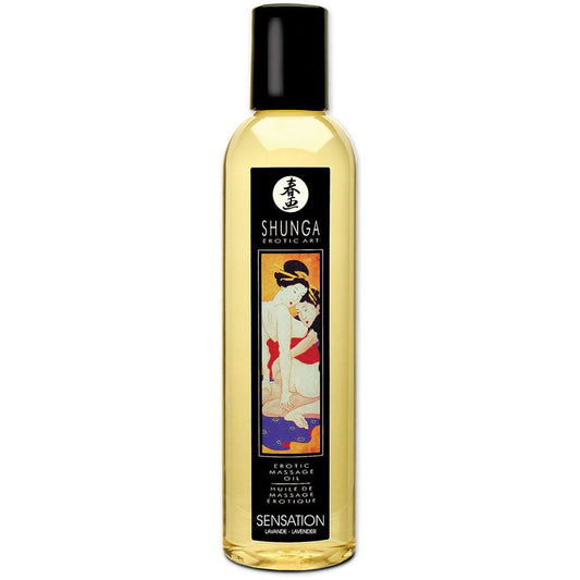 Shunga Erotic Massage Oil-Lavender 8oz - UABDSM