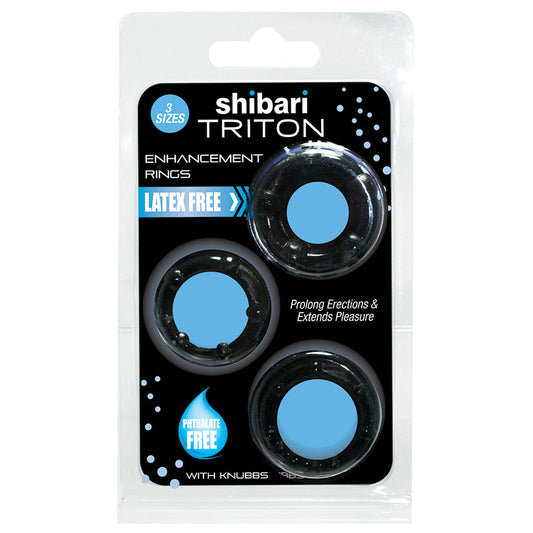 Shibari Triton Enhancement Rings Pleasure Rings-Black (3 pack) - UABDSM
