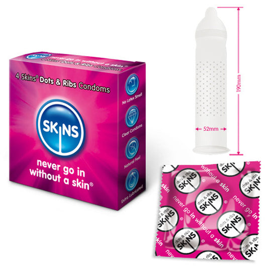 Skins Condoms Dots And Ribs 4 Pack - UABDSM