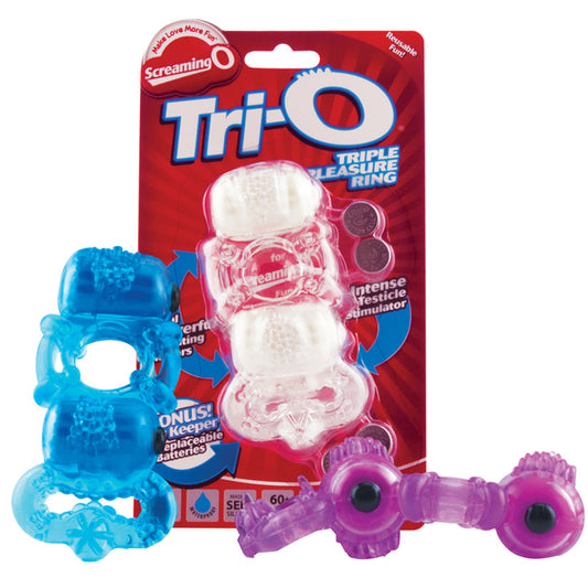 The Tri-O Triple Pleasure Ring - Each - Assorted Colors - UABDSM