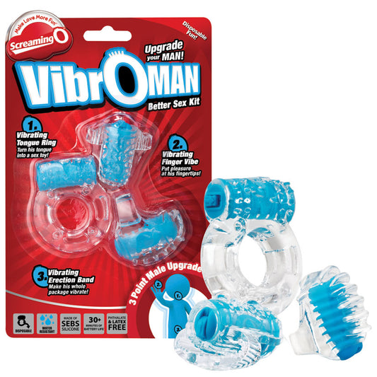 Screaming O Vibro Man - Each - Blue - UABDSM