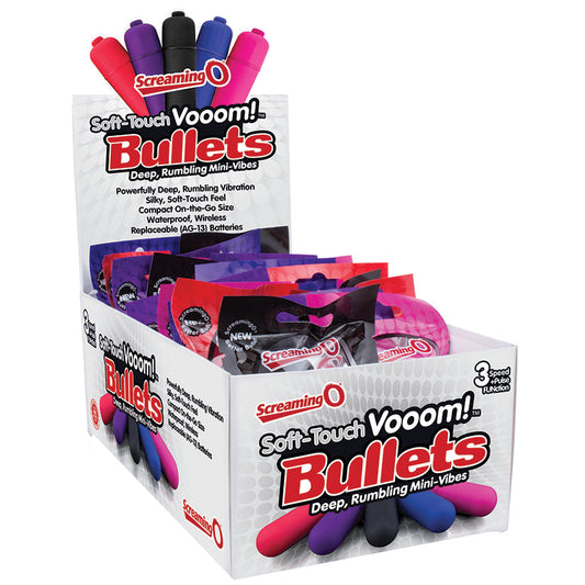 Soft-Touch Vooom! Bullets - 20 Count Pop Box Display - Assorted Colors - UABDSM