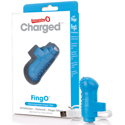 Charged Fingo Rechargeable Finger Vibe - Blue - UABDSM
