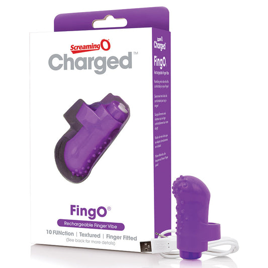 Charged Fingo Rechargeable Finger Vibe - Purple - UABDSM