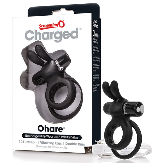 Charged Ohare Rechargeable Rabbit Vibe - Black - UABDSM