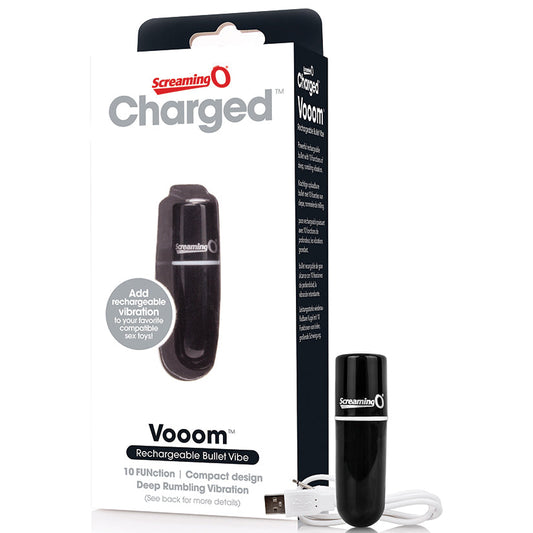 Charged Vooom Rechargeable Bullet Vibe - Black - UABDSM