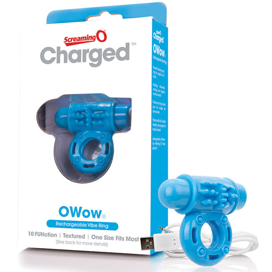 Charged Owow Rechargeable Vibe Ring - Blue - UABDSM