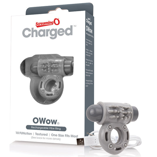 Charged Owow Rechargeable Vibe Ring - Grey - UABDSM