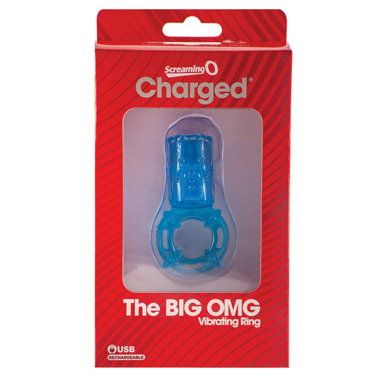 Screaming O Charged Big OMG Vibrating Ring-Blue - UABDSM