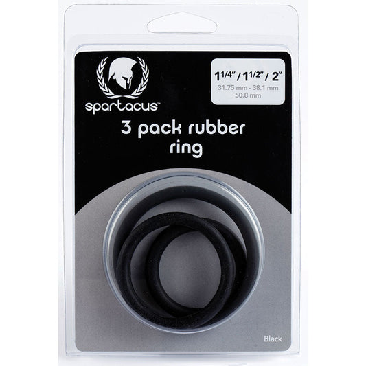 Rubber Cock Ring Set - Black - UABDSM