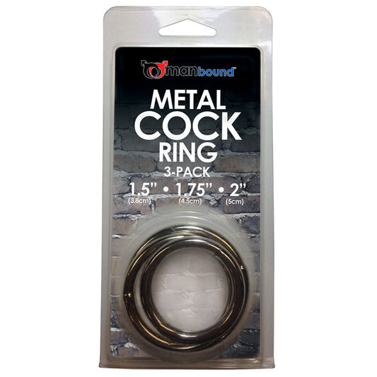 Manbound Metal Cock Ring 3 Pack - UABDSM