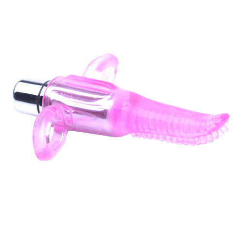 Clear Pink Vibrating Tongue Finger Vibrator - UABDSM