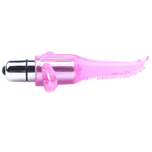 Clear Pink Vibrating Tongue Finger Vibrator - UABDSM