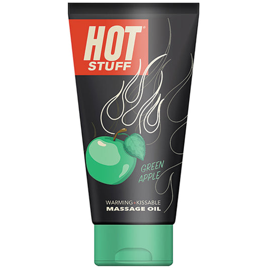 Hot Stuff Warming Massage Oil - Green Apple - 6 Fl. Oz. Tube - UABDSM