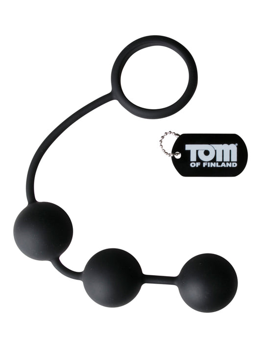 Tom Of Finland Silicone Cock Ring With 3 Weighted Balls - UABDSM