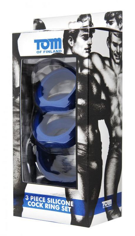 Tom Of Finland 3 Piece Silicone Cock Ring Set - UABDSM