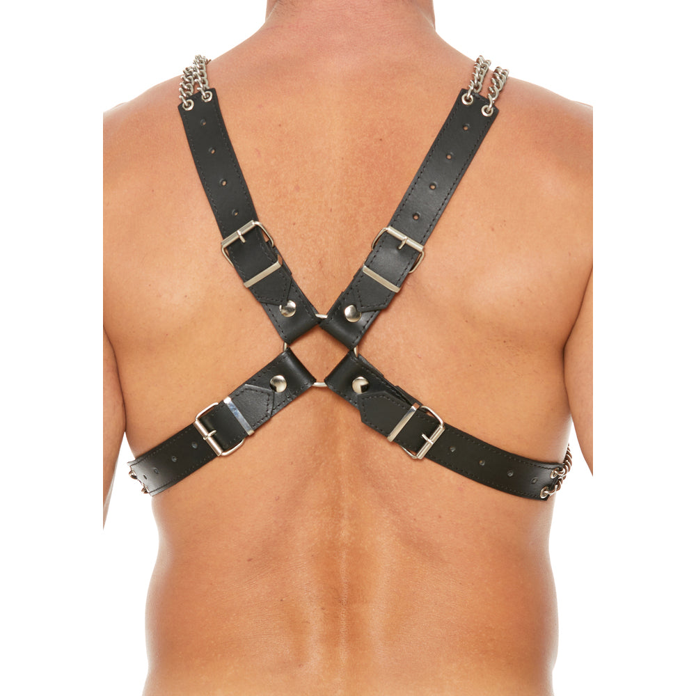 Heavy Duty Leather And Chain Body Harness - UABDSM