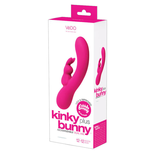 Vedo Kinky Bunny Plus Rechargeable Dual Vibe-Deep Pink - UABDSM