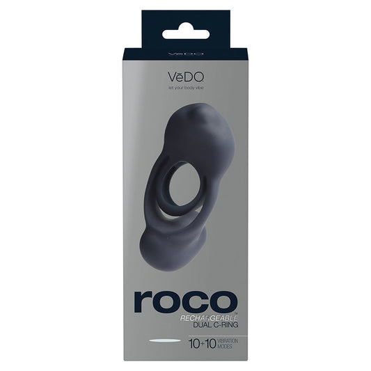 Vedo Roco Dual Motor Vibrating Ring-Just Black - UABDSM