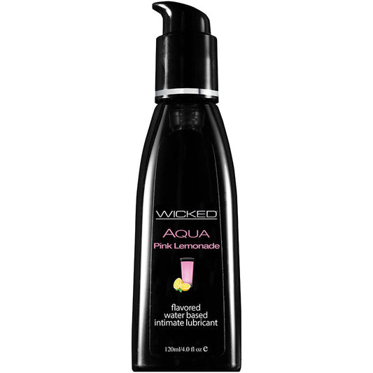 Aqua Pink Lemonade Flavored Water Based  Lubricant - 4 Oz. / 120 ml - UABDSM