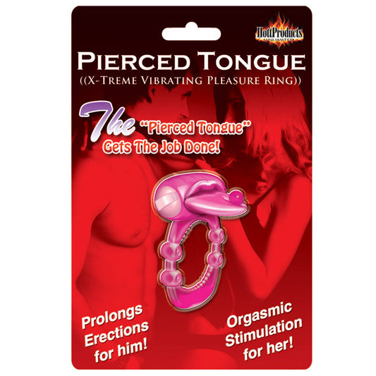 Pierced Tongue Vibrating Silicone Cock Ring - UABDSM