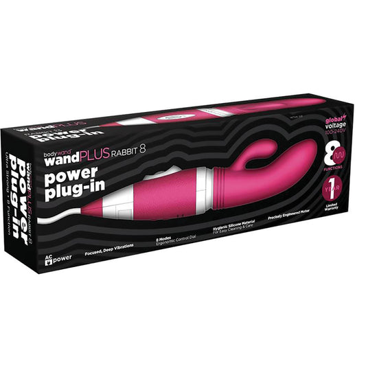 Bodywand Wand Plus  Rabbit 8 Power Plug-in Silicone Vibe - Pink - UABDSM