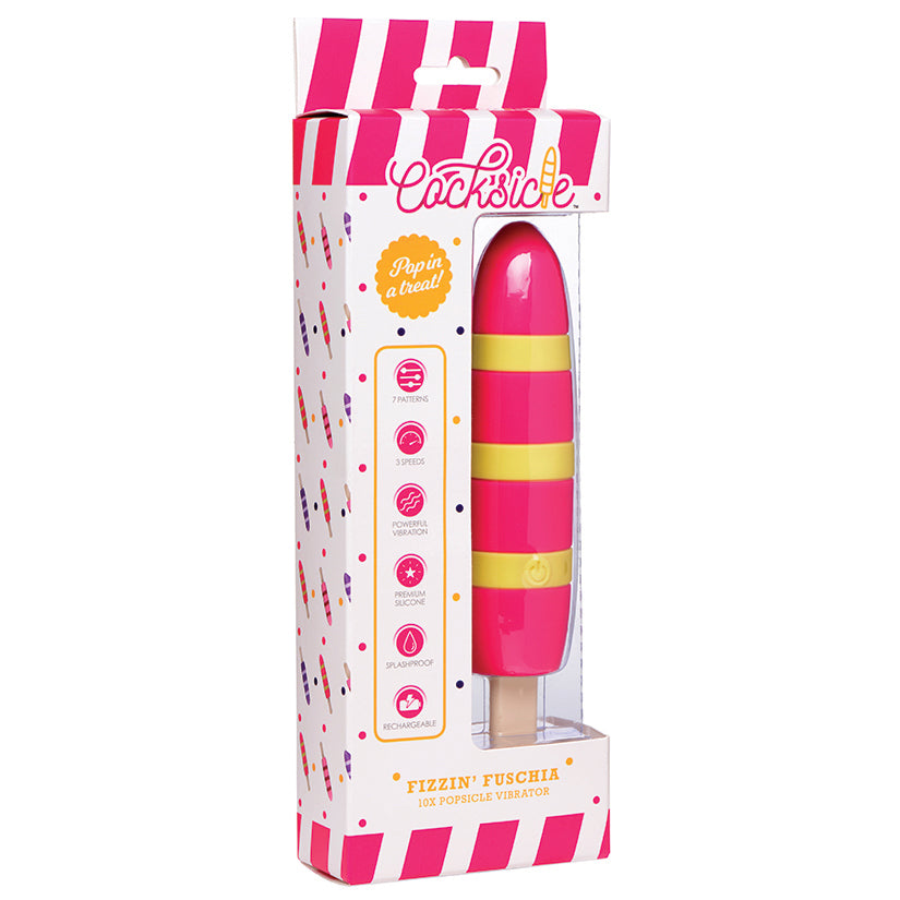 Cocksicles Fizzin 10X Popsicle Vibrator-Fuschia - UABDSM