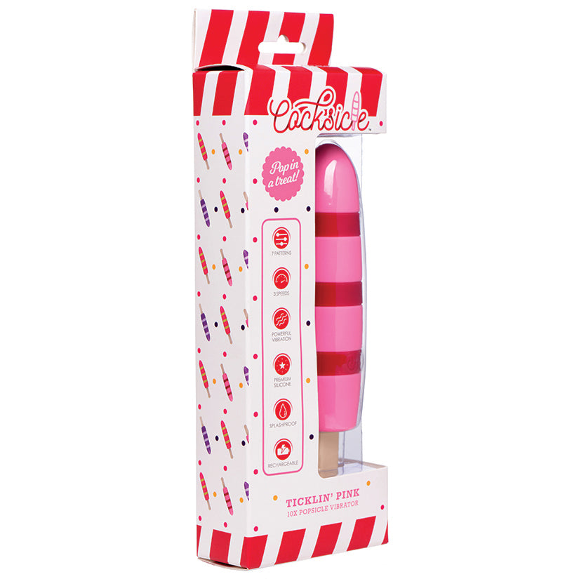 Cocksicles Ticklin 10X Popsicle Vibrator-Pink - UABDSM