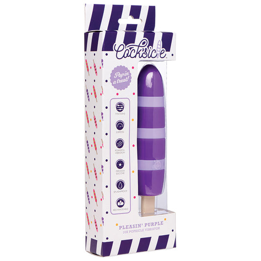 Cocksicles Pleasin Purple 10X Popsicle Vibrator-Purple - UABDSM