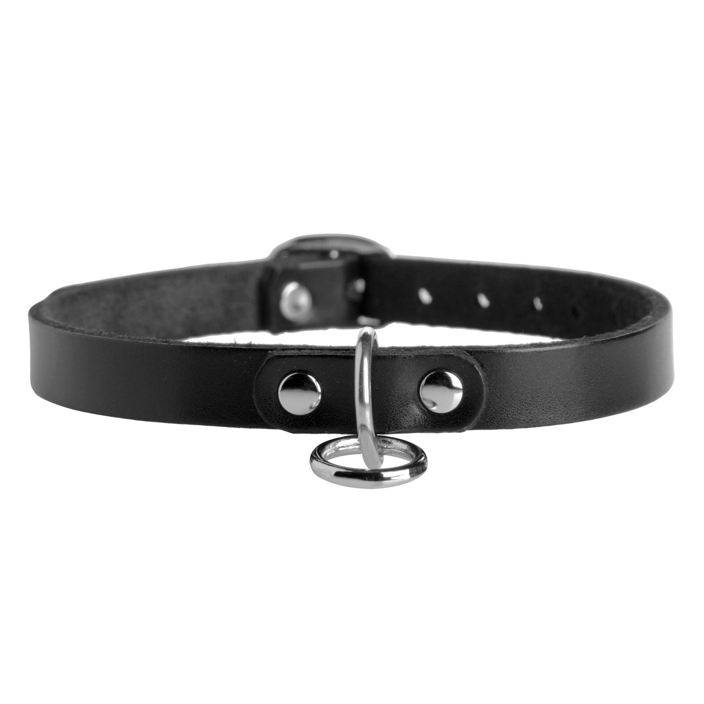 Unisex Leather Choker with O-Ring - SM - UABDSM