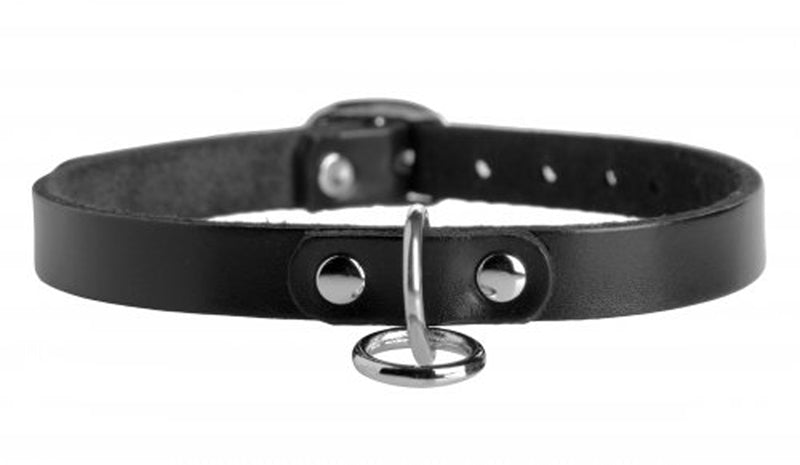 Unisex Leather Choker With O-Ring - UABDSM