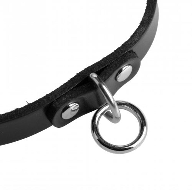 Unisex Leather Choker With O-Ring - UABDSM