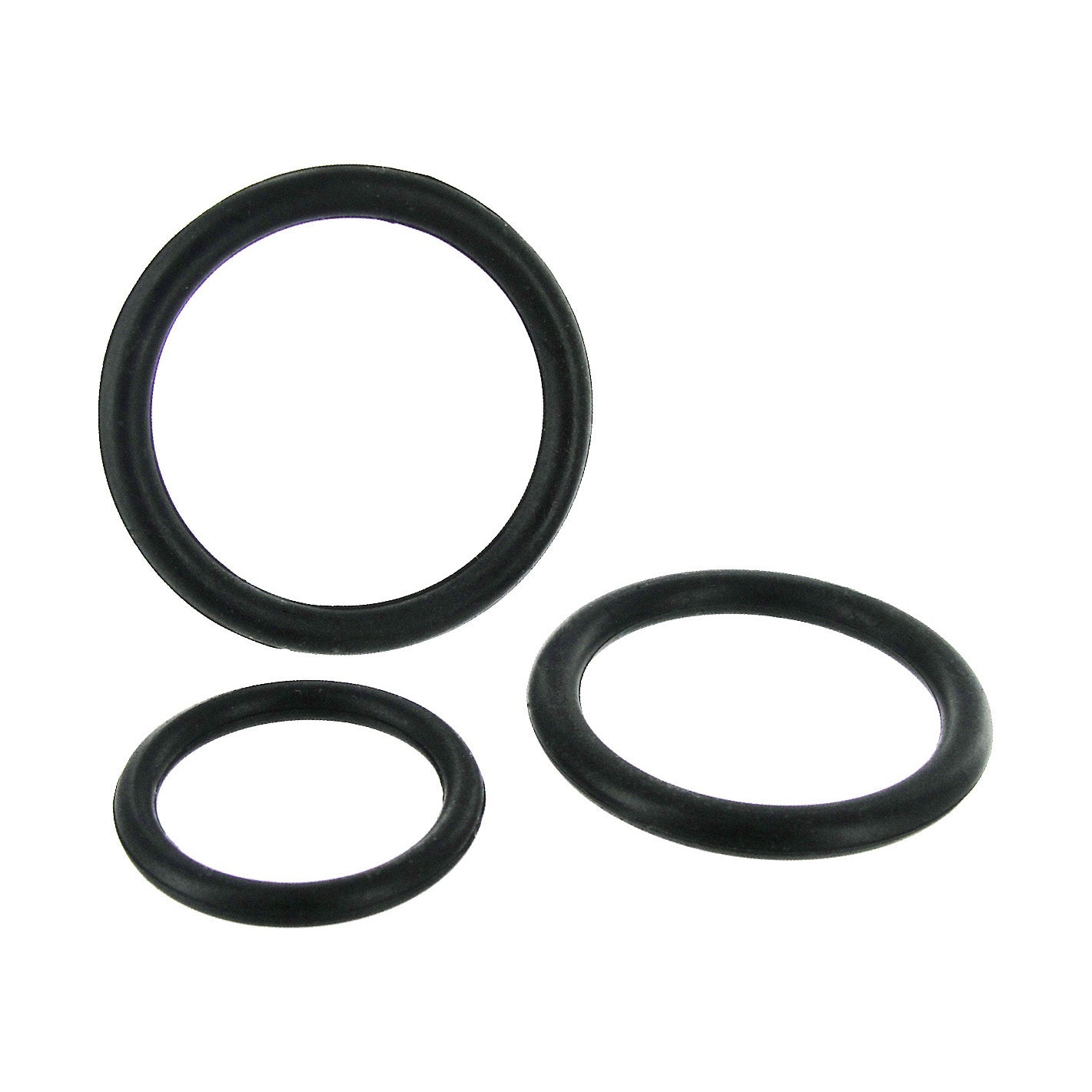 Black Triple Silicone Cock Ring Set - UABDSM