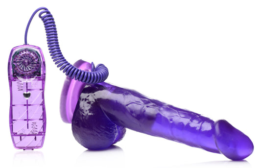 7.5 Inch Suction Cup Vibrating Dildo - Purple - UABDSM