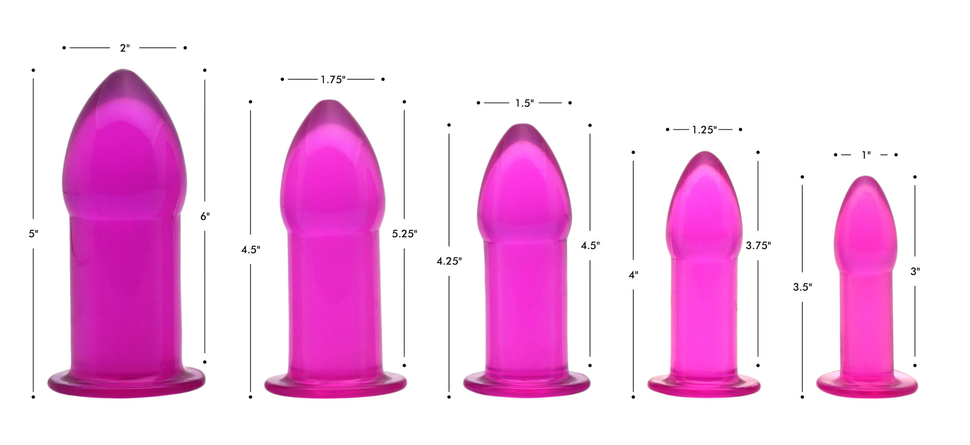 5 Piece Anal Trainer Set - Purple - UABDSM