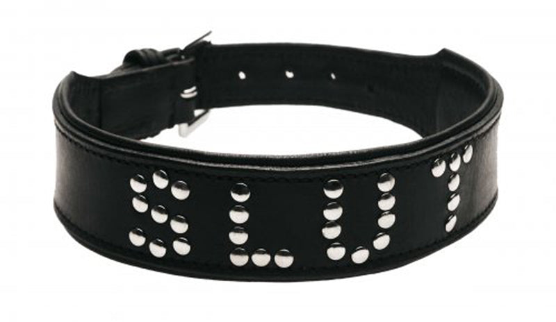 Studded Leather Slut Collar - UABDSM