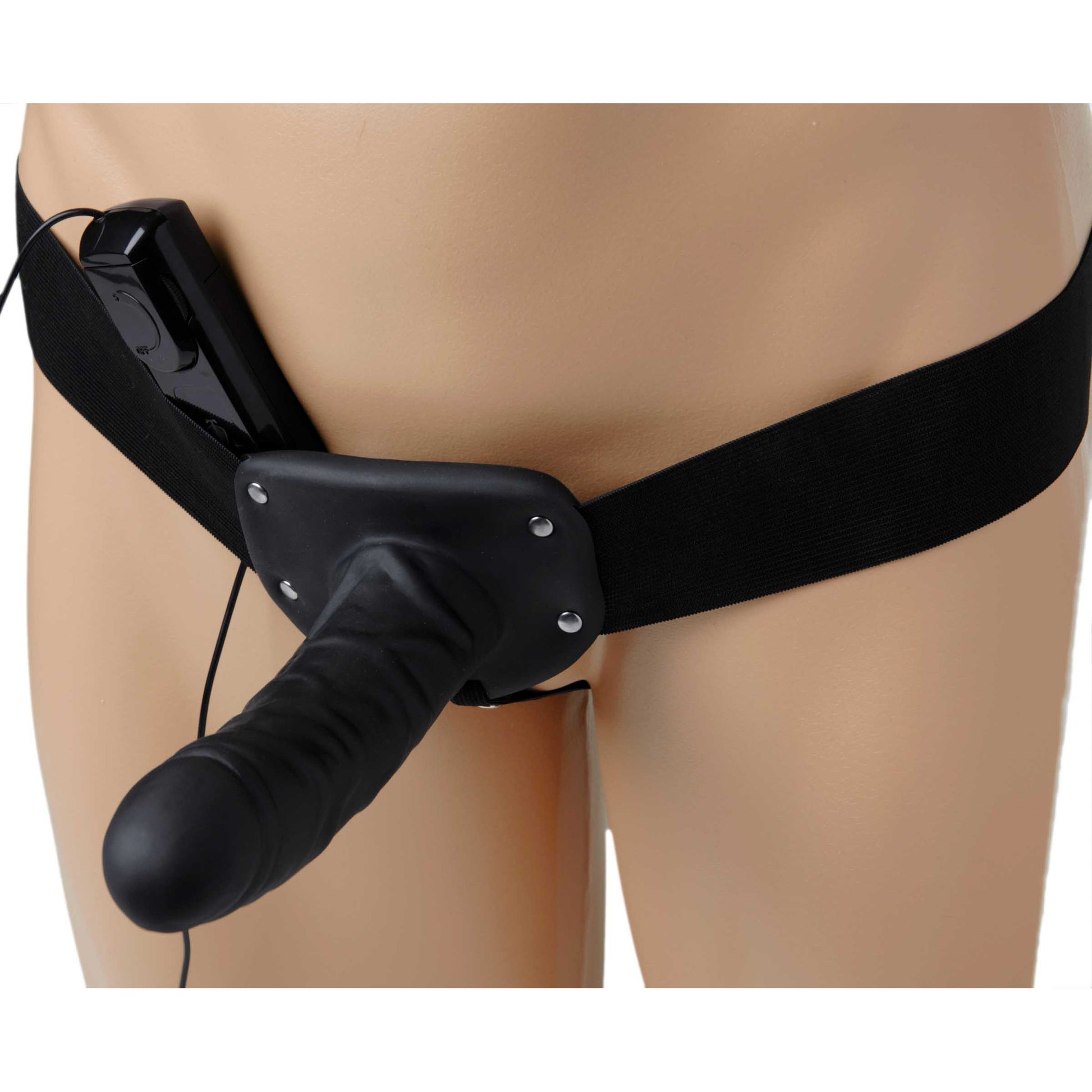 Deluxe Vibro Erection Assist Hollow Silicone Strap On - UABDSM