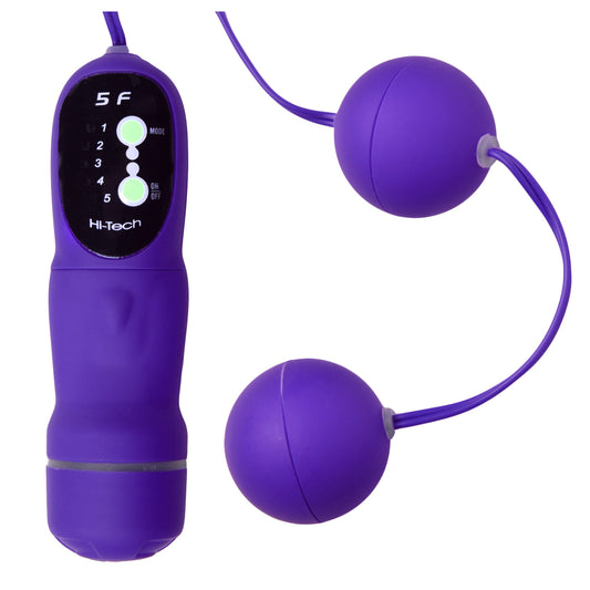 5 Function Purple Vibrating Pleasure Beads - UABDSM