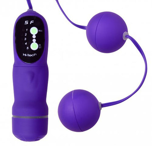 5 Function Purple Vibrating Pleasure Beads - UABDSM
