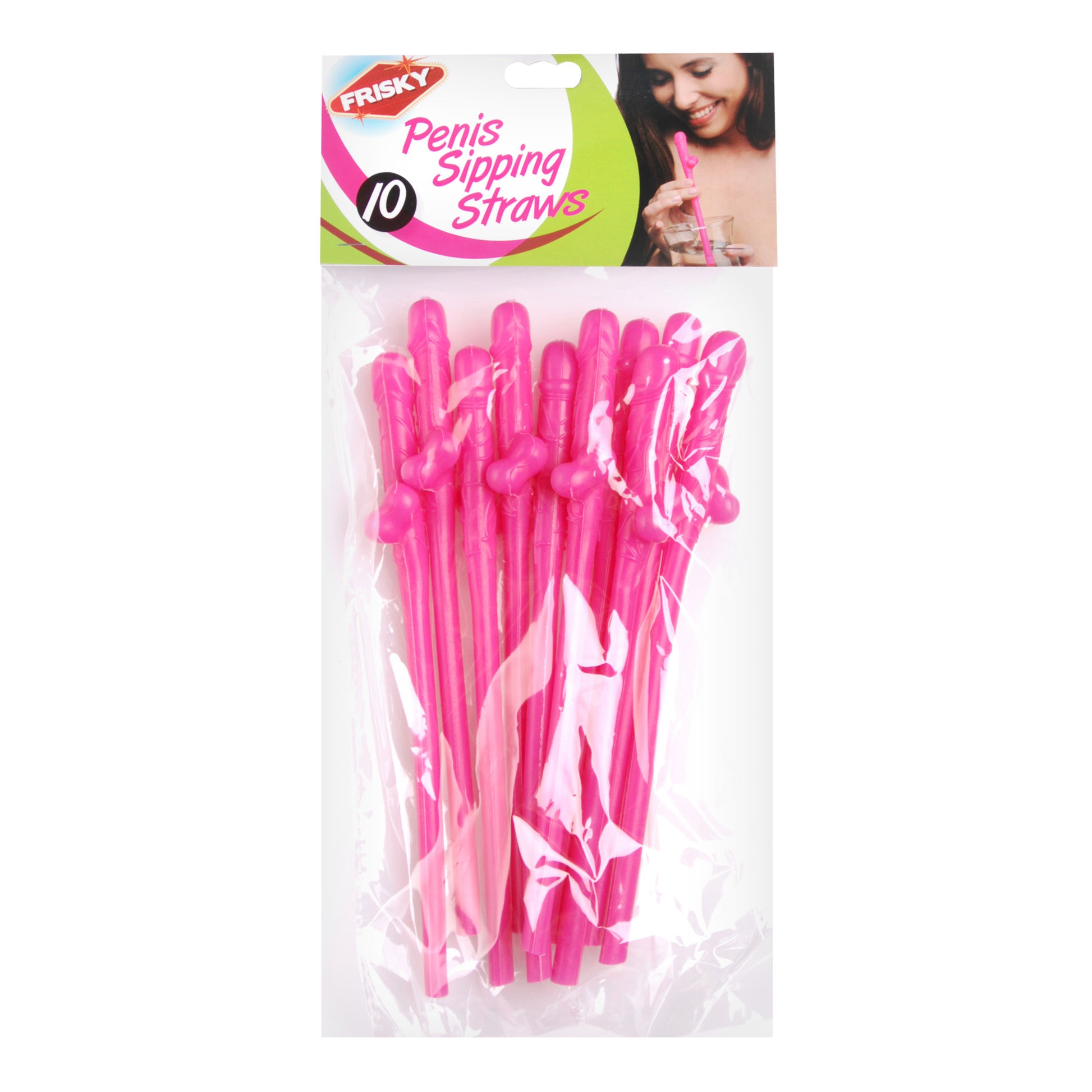 Penis Sipping Straws 10 Pack - Pink - UABDSM