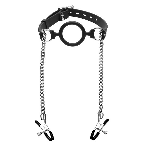 Mutiny Silicone O-Ring Gag with Nipple Clamps - UABDSM