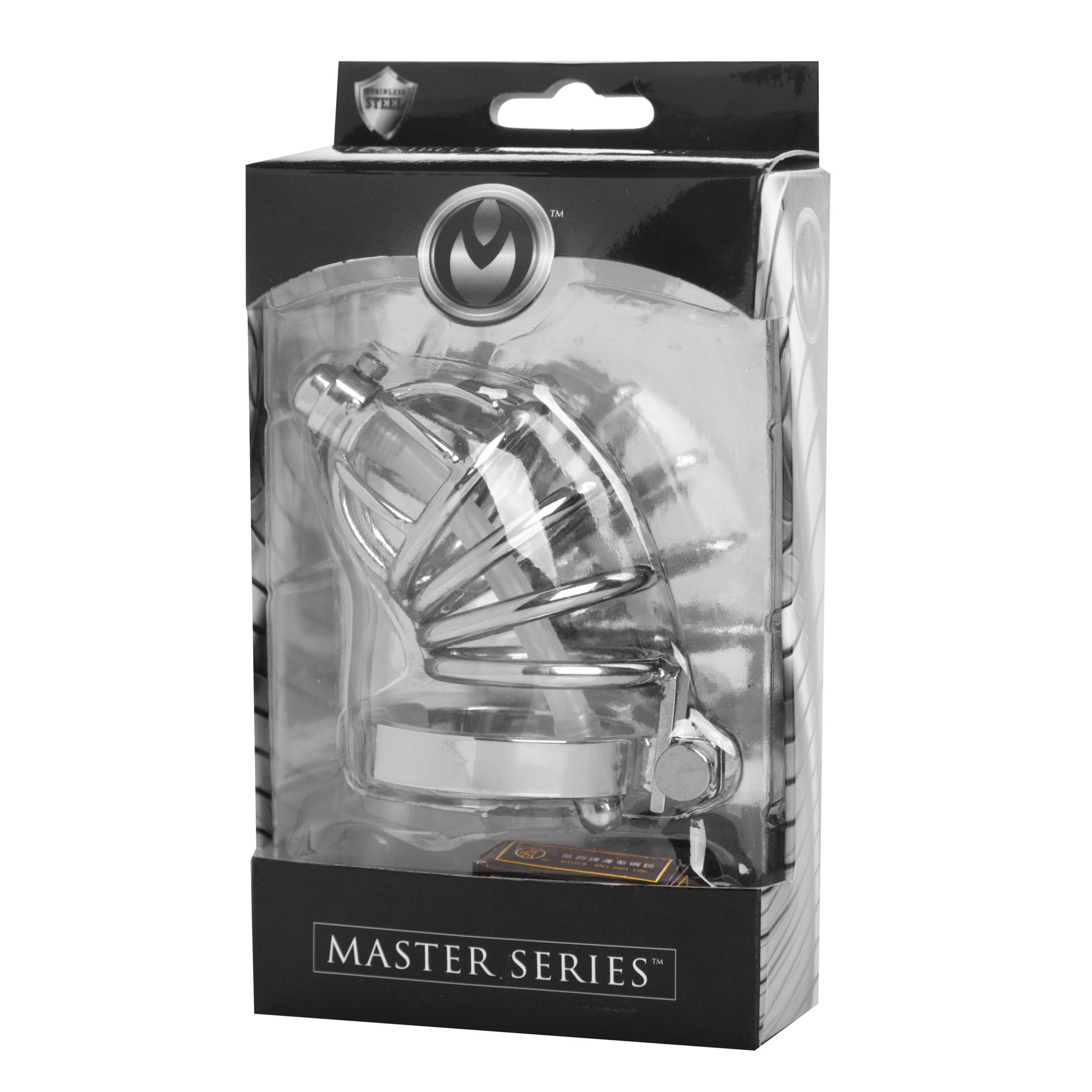 Stainless Steel Chastity Cage with Silicone Urethral Plug - UABDSM