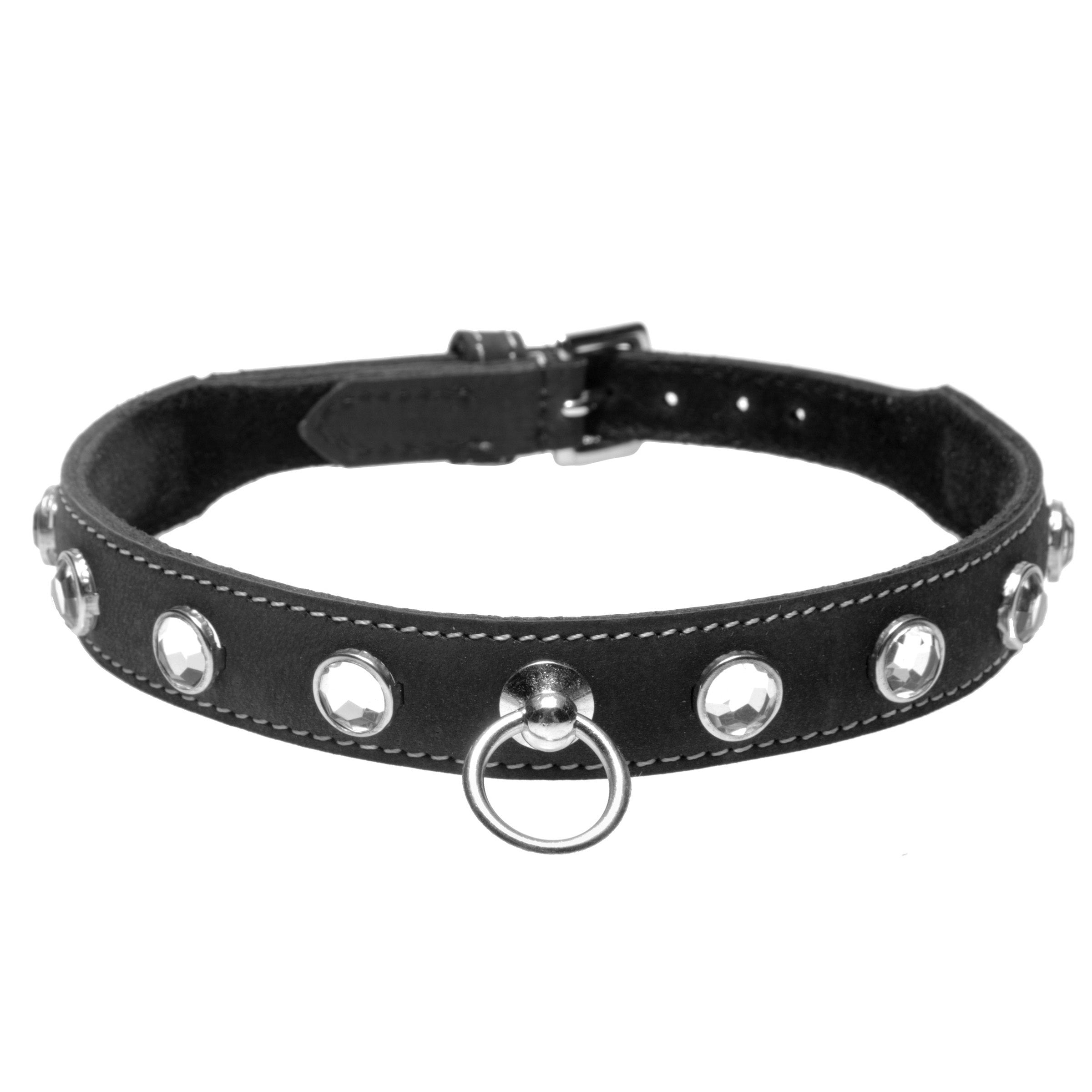 Leather Rhinestone Collar- Diamond – Adult Sex Toys, Intimate Supplies ...